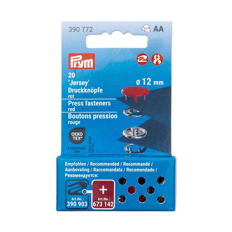 Tryckknappar jersey [12 mm] | Prym – röd,  image number 3