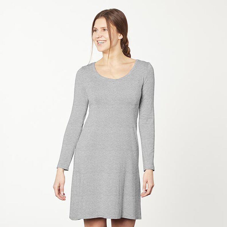 Bomullsjersey medium melange – ljusgrått,  image number 6