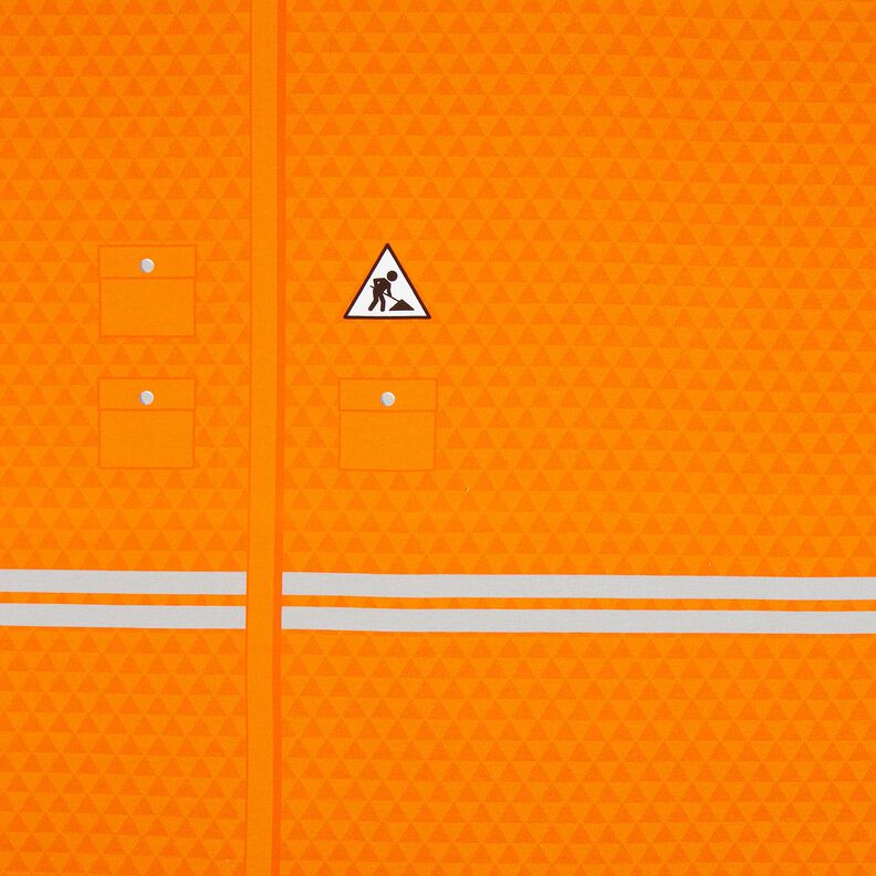 French Terry Panel Var byggnadsarbetare för en dag | Stoff&Liebe – ljusorange/silvergrå,  image number 6