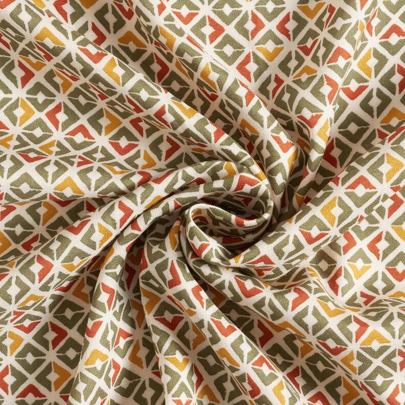 Viskoscrêpe retro diamanter – beige/khaki,  image number 3