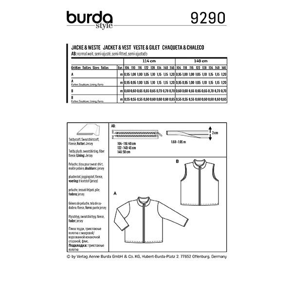 Jacka, Burda 9290 | 104-146, image number 9
