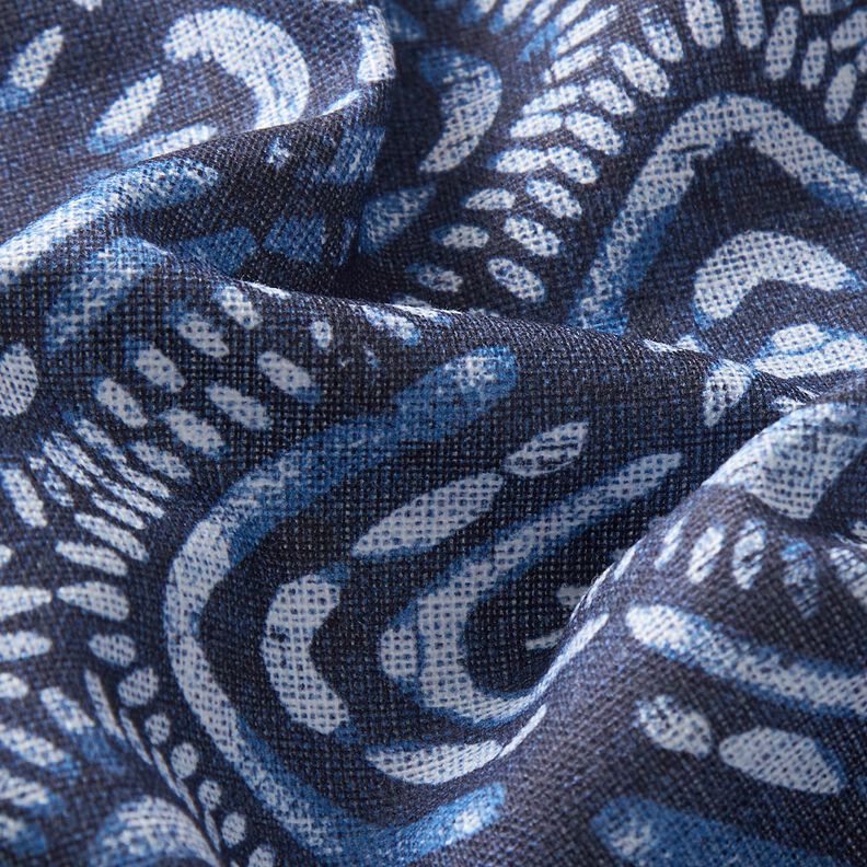 Dekorationstyg Canvas batikplattor – indigo/vit, image number 2