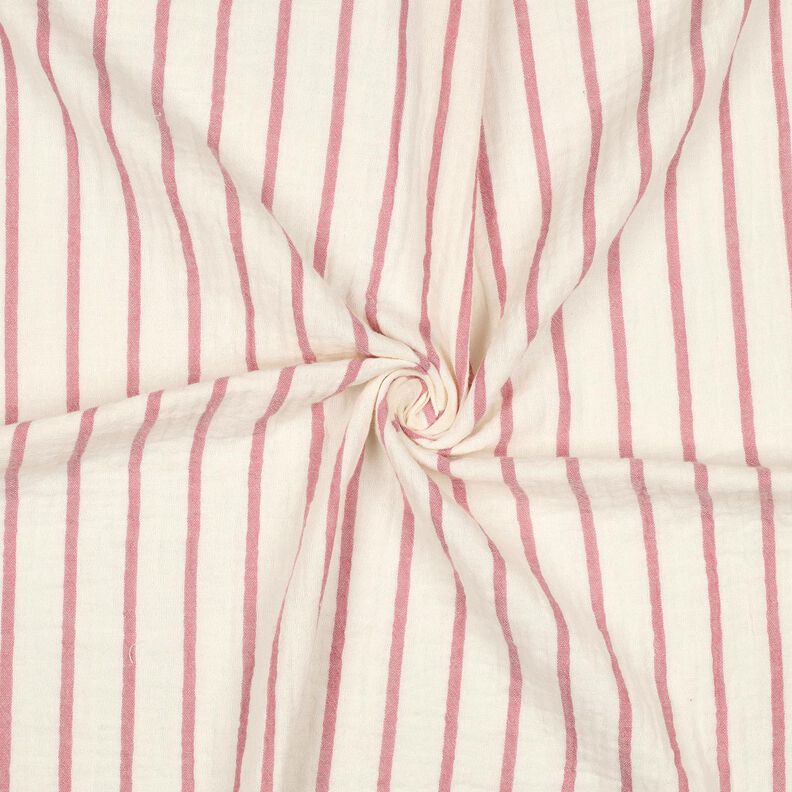 Muslin/Dubbel-krinkelväv Ränder i färgat garn  | Poppy Fabrics – pastellviolett/yllevit,  image number 3