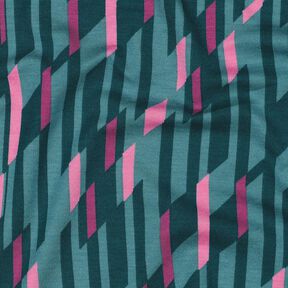 Romanitjersey Abstrakta romber – petrol/rosa, 