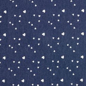 Chambray Små hjärtan – marinblått/yllevit, 