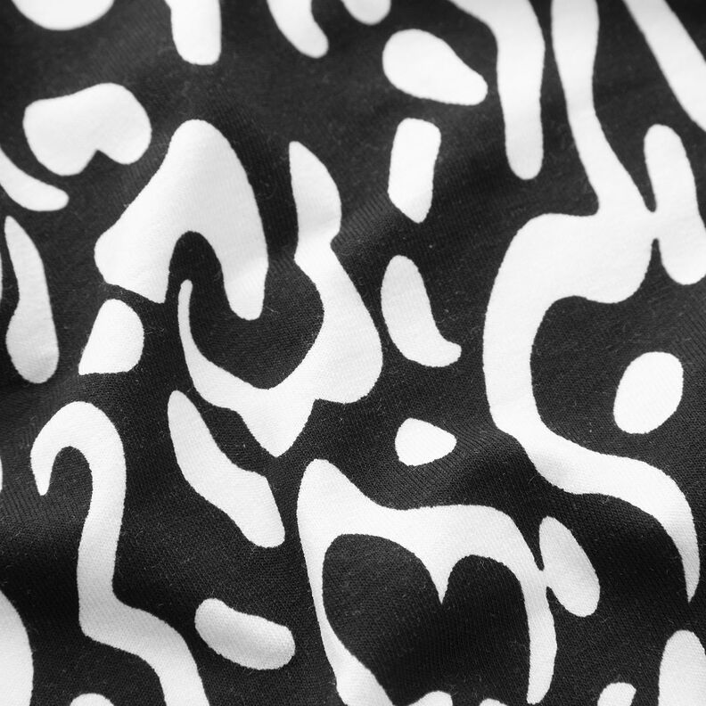 viskosjersey abstrakt leopardmönster – svart/vit, image number 2