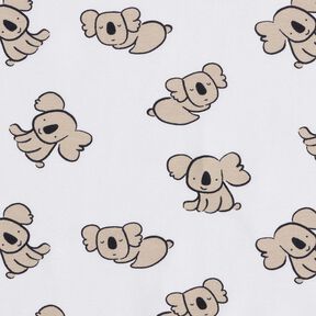 GOTS Bomullsjersey Koalabjörn | Poppy Fabrics – vit/mandel, 