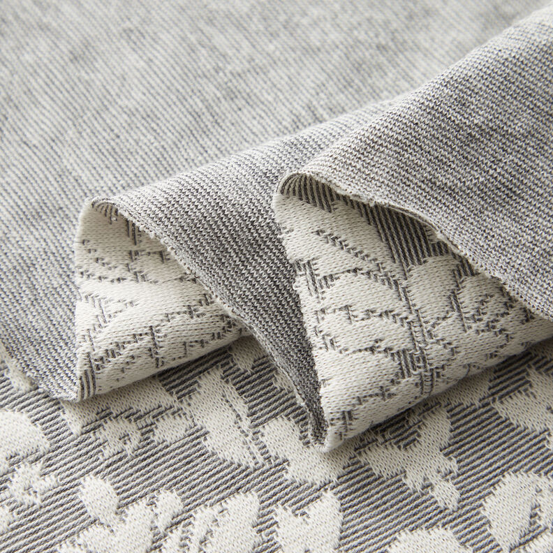 Jacquardjersey ornament – ljusgrått/vit,  image number 3
