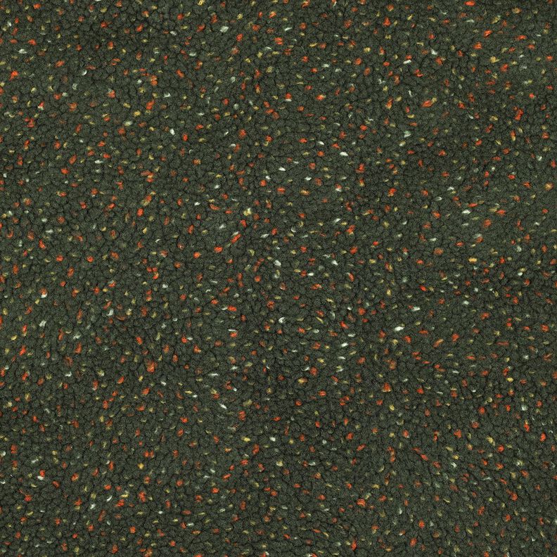 Teddyplysch Tweed Melange | Poppy Fabrics – mörkgrön, image number 1