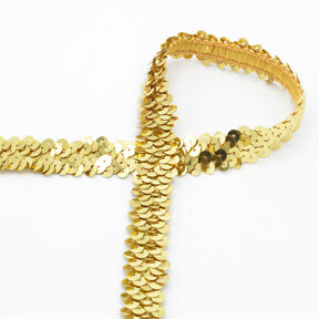 Elastisk paljettkant [20 mm] – guld, 