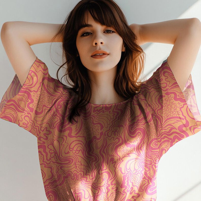 Bomullspoplin The Wanderer | Nerida Hansen – apricot/pink,  image number 6