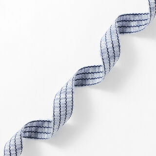 Vävt band Melange Ränder [27 mm] – blågrått/svart, 