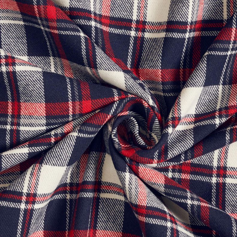 Bomullsflanell rutigt – svartblå/karminröd,  image number 3