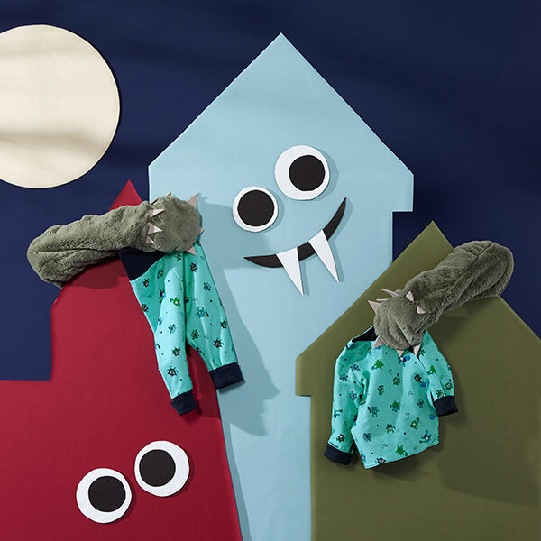 Bomullsjersey Babymonster | PETIT CITRON – ljus turkos, image number 8