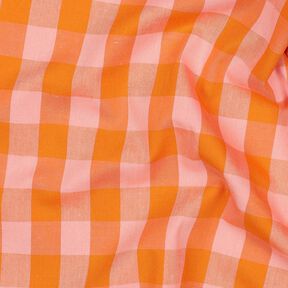 Bomullspoplin Check | Poppy Fabrics – rosa/persikofärgad, 