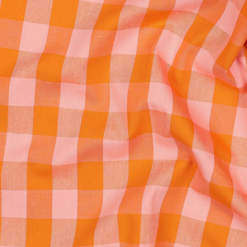 Bomullspoplin Check | Poppy Fabrics – rosa/persikofärgad,  image number 2