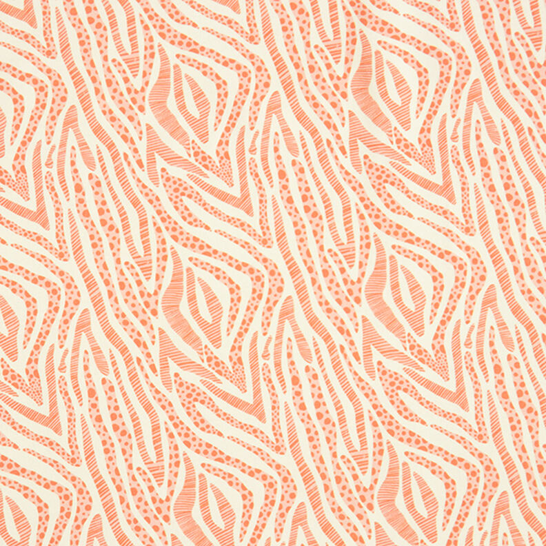 GOTS French Terry Sommarsweat Zebra | Tula – ljusbeige/brandgul,  image number 1