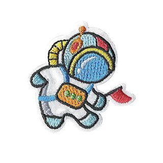Applikation Astronaut [ 3 x 3 cm ] – yllevit/ljusblått, 