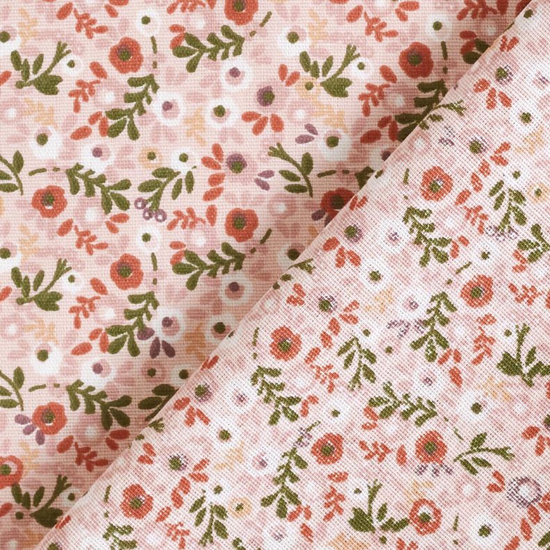 Bomullspoplin små blommor – rose/koppar,  image number 4