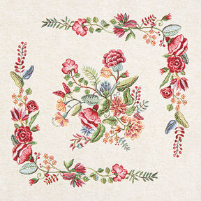 Dekoration Gobeläng Romantiskt blommotiv – ljusbeige, 
