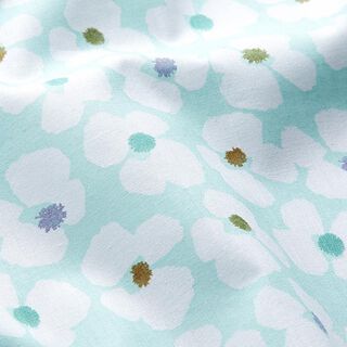 Bomullstyg Kretong Blommor – mint, 