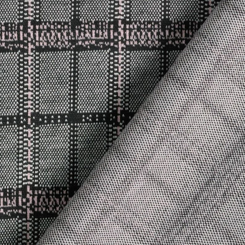 Stickad jacquard rutig – svart/vit,  image number 4