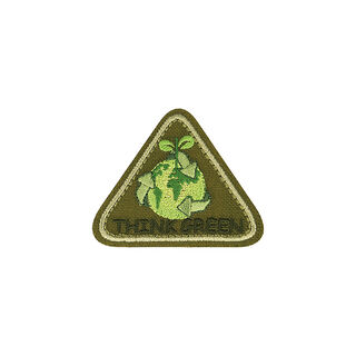 Applikation Think Green  – khaki, 