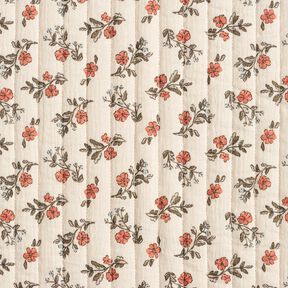 Muslin Quiltat tyg romantiska blommor – yllevit/ljus bärfärg, 
