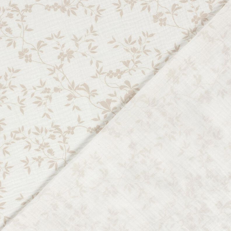 Muslin/Dubbel-krinkelväv Bladrankor – yllevit/natur,  image number 4