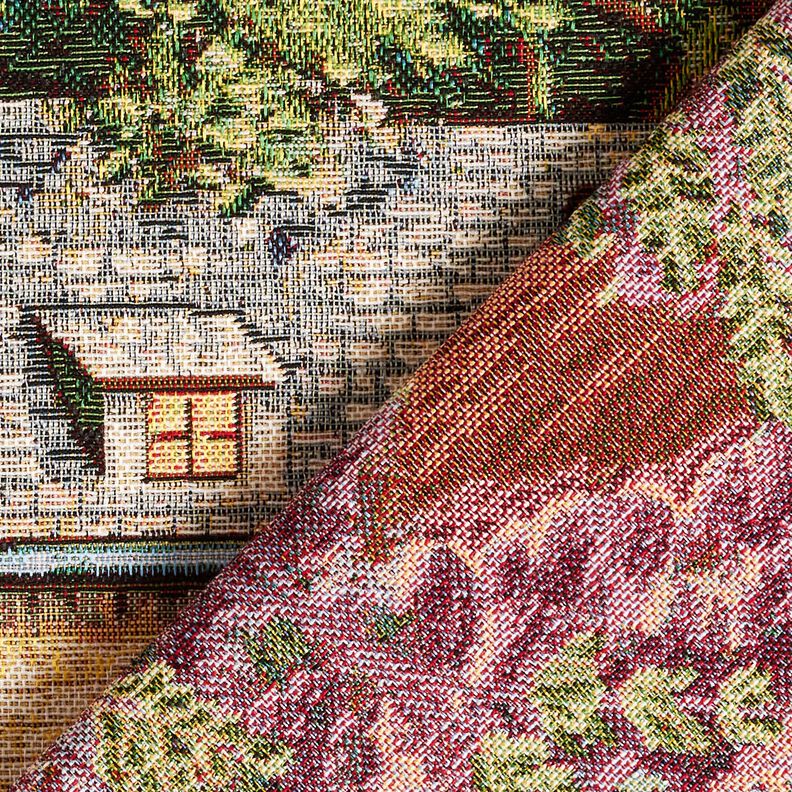 dekorationspanel Gobeläng romantisk stuga – ljusbeige/lavender, image number 4