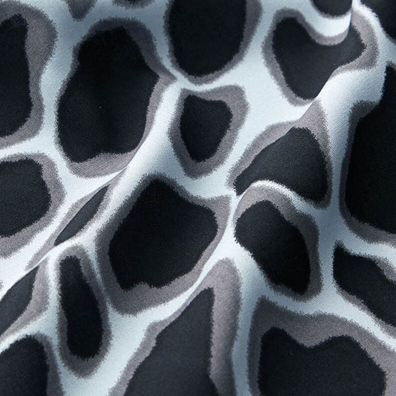 viskostyg leopardmönster – ljusblått/svart,  image number 2