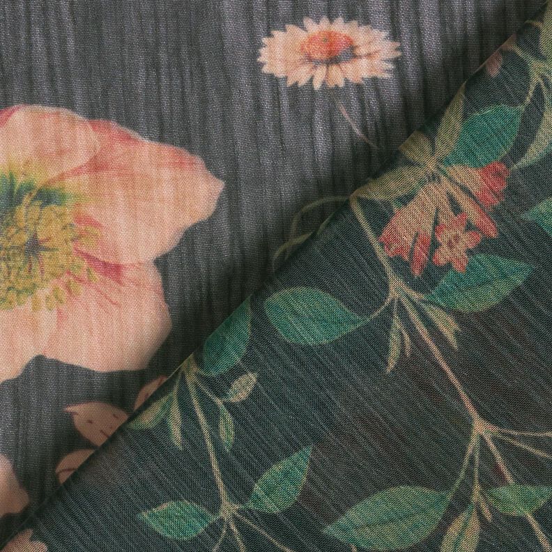 Chiffong blomsteräng – svart,  image number 4