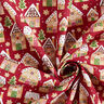 Bomullstyg Kretong pepparkakshus – karminröd,  thumbnail number 3