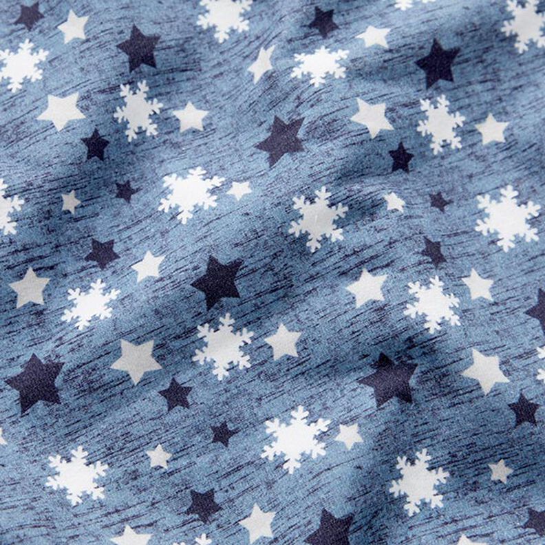 Sweatshirt Ruggad snöflingor och stjärnor Digitaltryck – blågrått,  image number 2