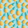 Bomullstyg Poplin ananas – aquablått/gul,  thumbnail number 1