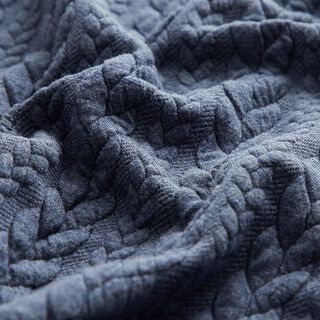 Jerseyjacquard Cloqué Flätat mönster – jeansblå | Stuvbit 50cm, 