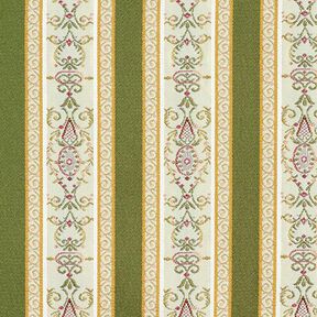 Möbeltyg Jacquard Biedermeier Ränder – kräm/oliv, 