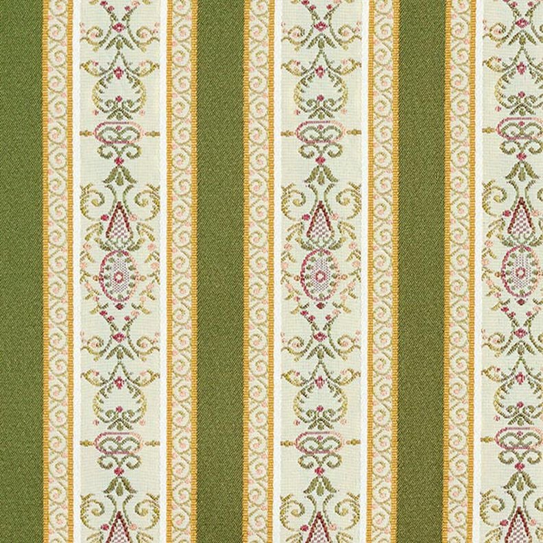 Möbeltyg Jacquard Biedermeier Ränder – kräm/oliv,  image number 1