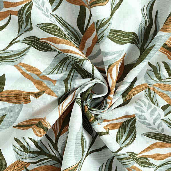 Dekorationstyg Canvas målade blad – grön/vit,  image number 4