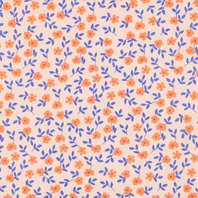 GOTS Bomullspoplin Spridda blommor | Poppy Fabrics – natur/persikofärgad, 