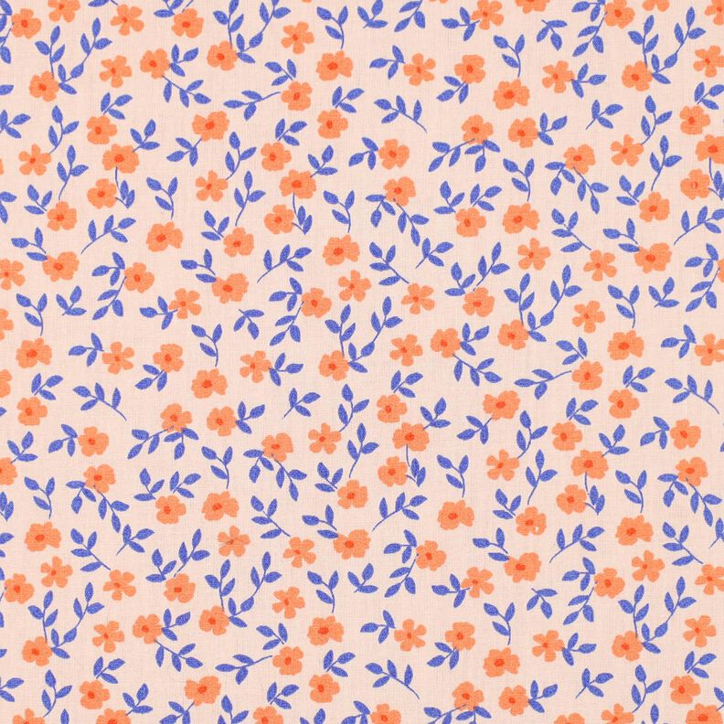 GOTS Bomullspoplin Spridda blommor | Poppy Fabrics – natur/persikofärgad, image number 1