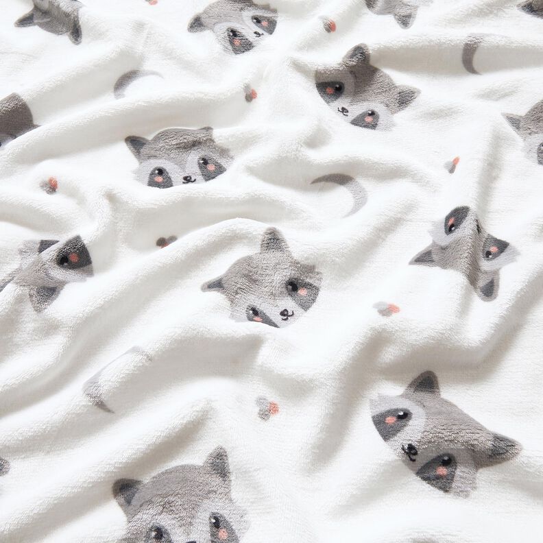 Mysfleece Söta tvättbjörnar – elfenbensvit/mörkgrå, image number 2