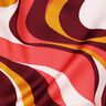 Bomullssatin Retrovågor | Poppy Fabrics – bordeauxrött/currygul,  thumbnail number 2
