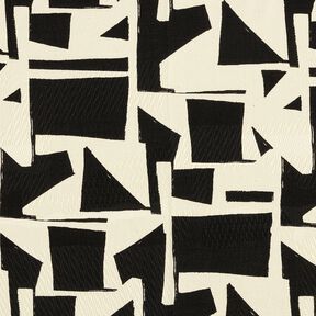 Dekorationstyg Jacquard Abstrakt struktur – svart/yllevit, 