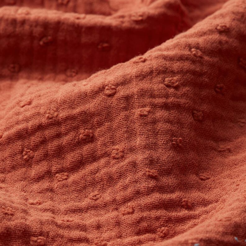 Muslin/Dubbel-krinkelväv dobby – terracotta, image number 2