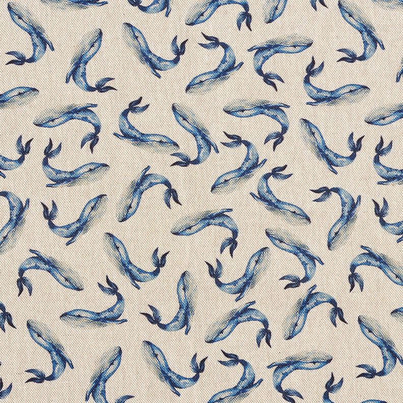 Dekorationstyg Halvpanama valar &ndash; indigo/natur,  image number 1