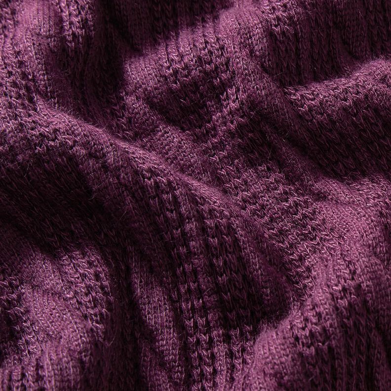Stickat Cloqué flätmönster – merlot, image number 2
