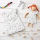 GOTS Bomullspoplin Baby-elefanter – vit,  thumbnail number 5