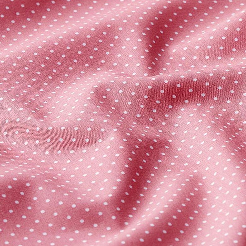 Bomullspoplin Små prickar – rosa/vit,  image number 2