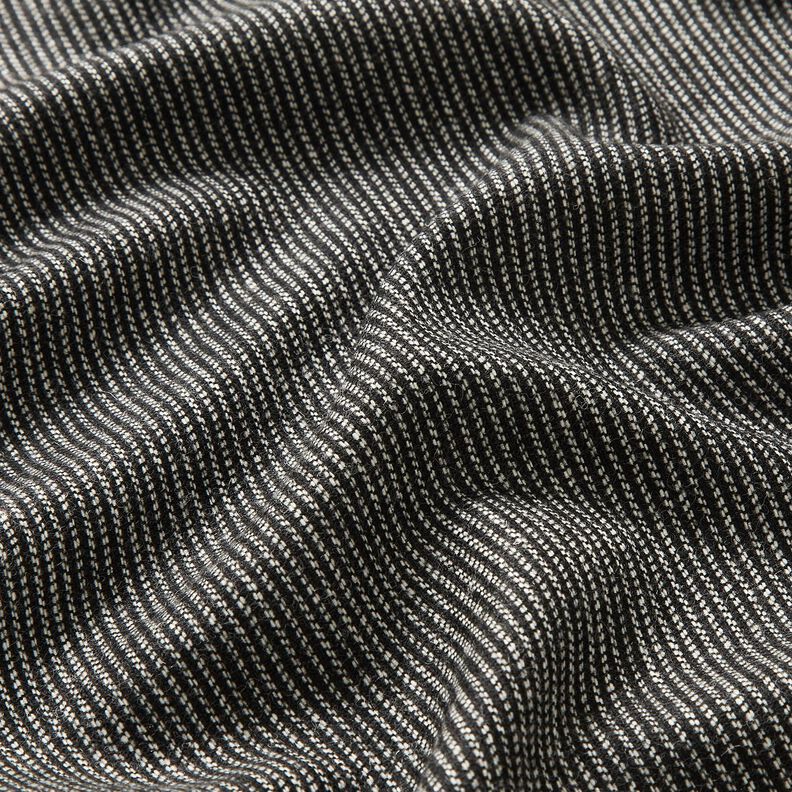 byxtyg, ullblandning, melange-randigt – svart/vit, image number 2